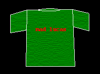 Green t-shirt with red 'Mad Lucas' across chest